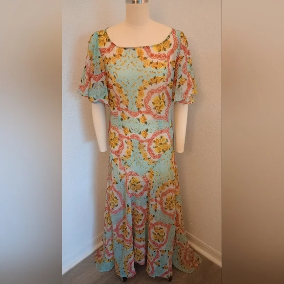 SALE NWT De La Vali Sheer Dress - Picture 10 of 13